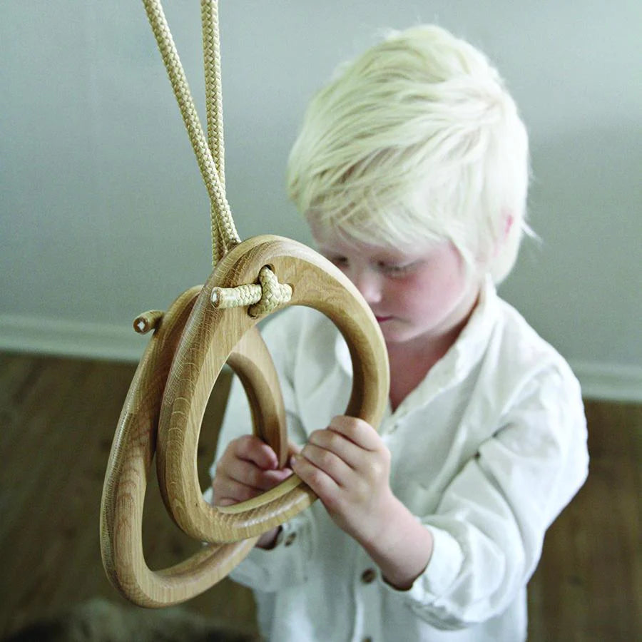 Lillagunga – Turnringe „Rings Oak Beige“, höhenverstellbare Holzringe
