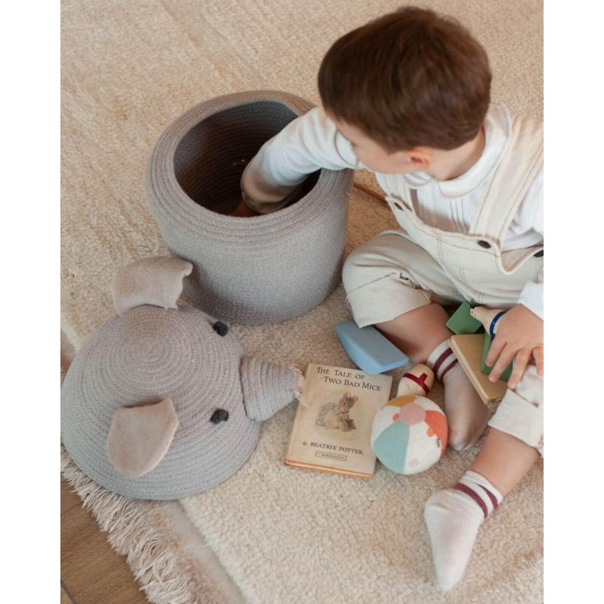 Lorena Canals - Korb Ratte "Renata The Rat" Grau 30cm