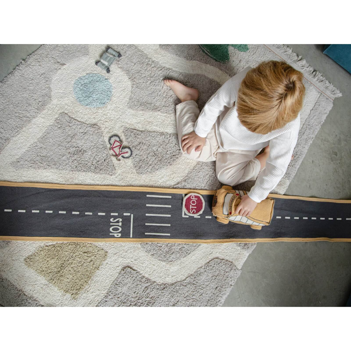 Lorena Canals - Xl Stoff-Spielstrasse "Ride & Roll" Mit Bus 400cm