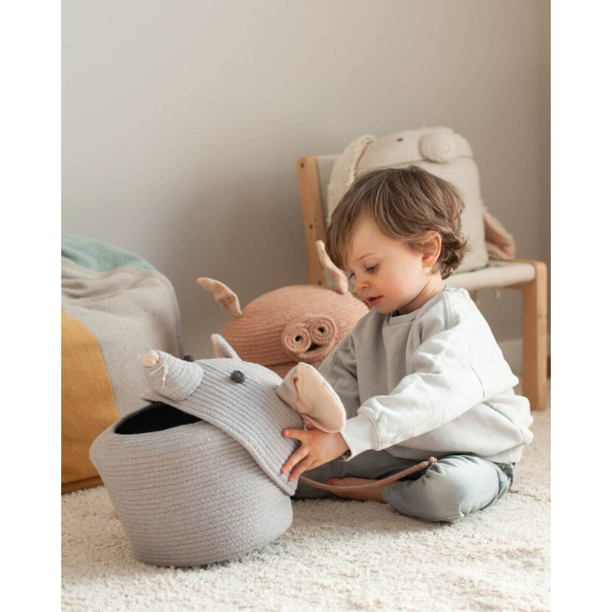 Lorena Canals - Korb Ratte "Renata The Rat" Grau 30cm