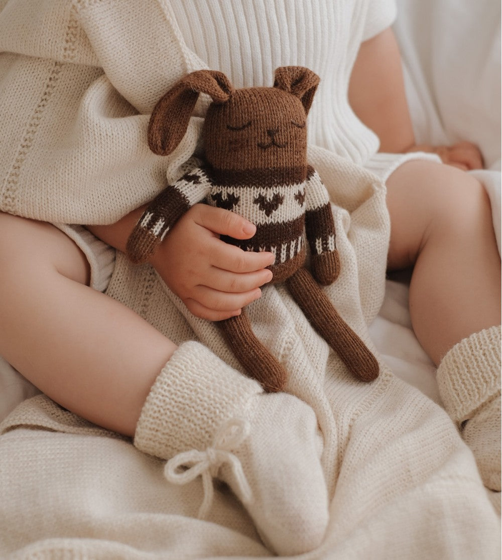 Main Sauvage - Babyschuhe "Ecru", Babysocken, Strickschuhe Baby