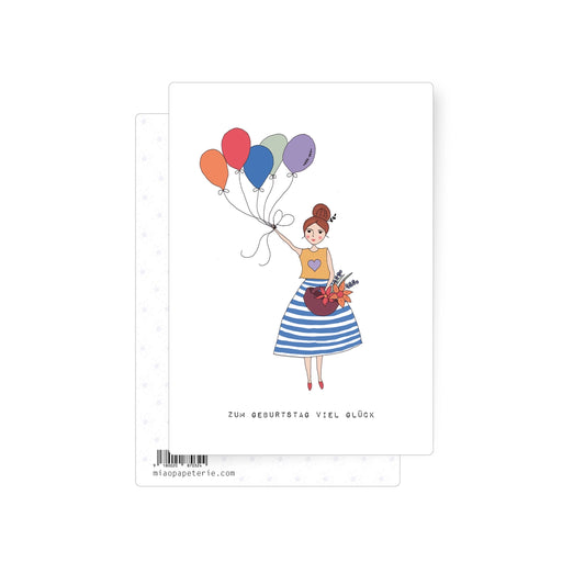 Miao Papeterie – Postkarte "Zum Geburtstag", nachhaltig & hochwertig