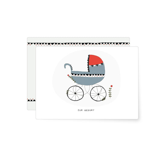 Miao Papeterie – Postkarte "Kinderwagen", nachhaltig & hochwertig