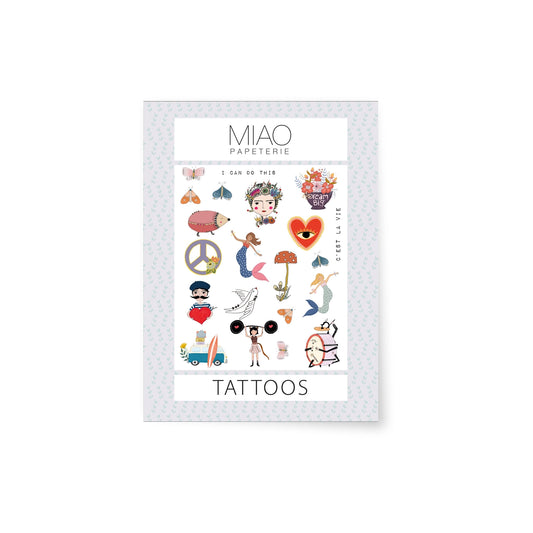 Miao Papeterie – Kindertattoos „Mix“, vegan & dermatologisch getestet