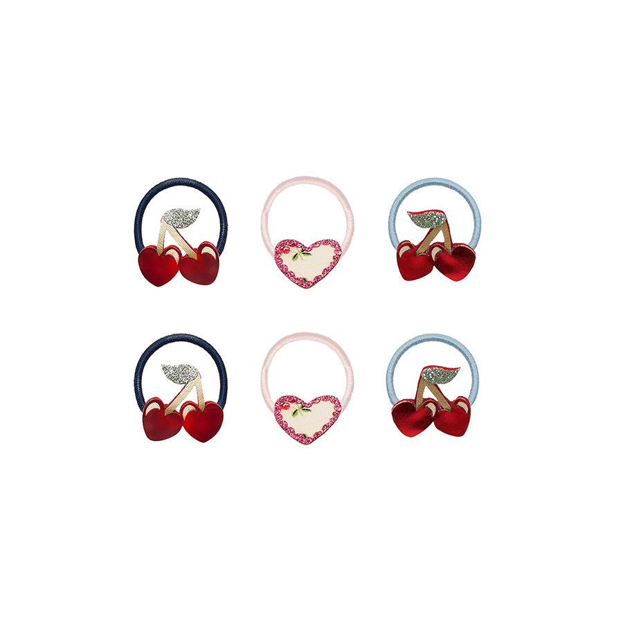 Mimi & Lula - Haargummis "Red Cherries", 6er Set