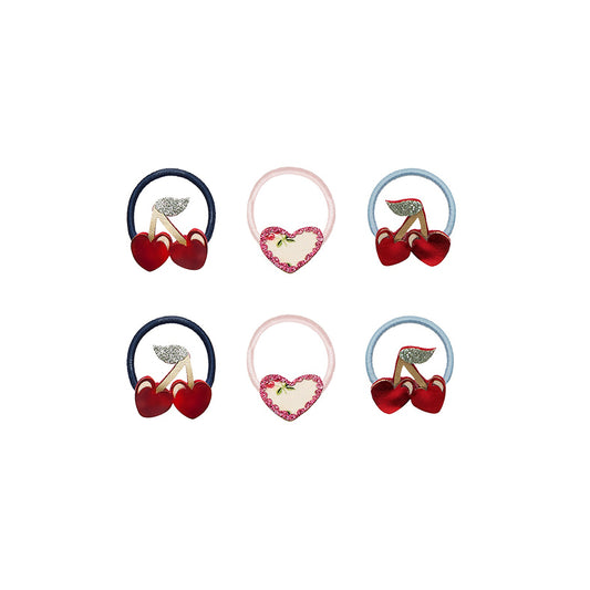 Mimi & Lula - Haargummis "Red Cherries", 6er Set
