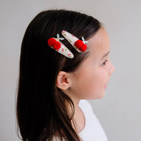 Mimi & Lula - Haarspangen "Pom Pom Cherries", 2er Set