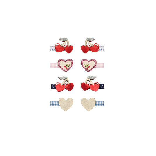 Mimi & Lula - Haarspangen "Red Cherries", 8er Set