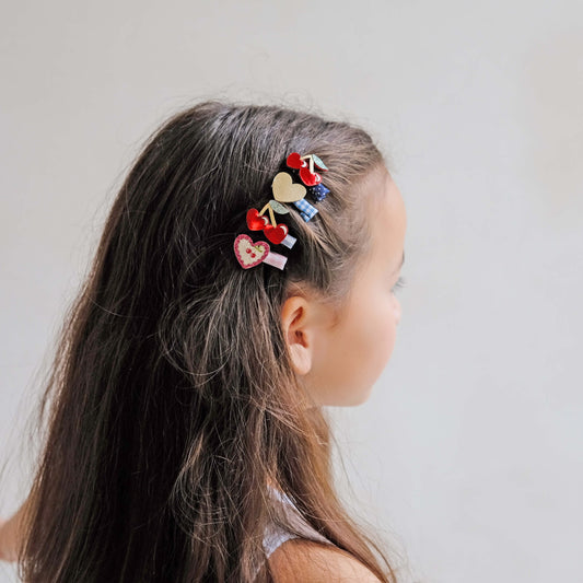 Mimi & Lula - Haarspangen "Red Cherries", 8er Set