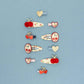 Mimi & Lula - Haarspangen "Red Cherries", 8er Set