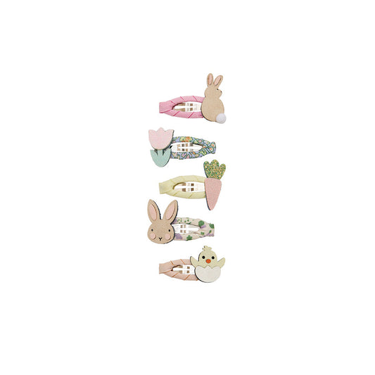 Mimi & Lula - Haarspangen "Bunny & Chick", 5er Set