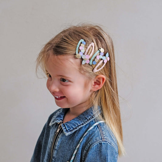 Mimi & Lula - Haarspangen "Hungry Caterpillar", 4er Set
