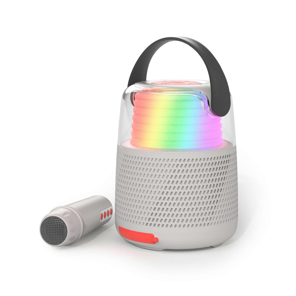 MOB – Karaoke Lautsprecher KS-80 Grey mit Mikrofon, Bluetooth & Licht