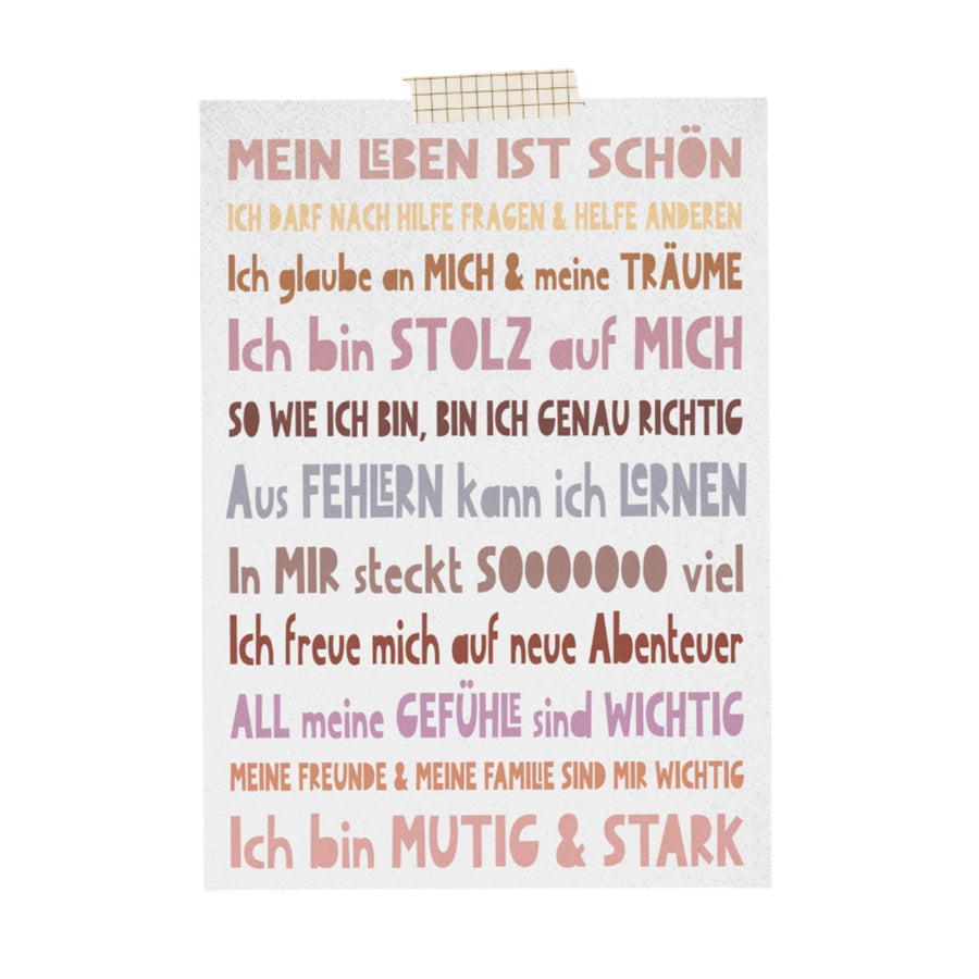 Modern Kids Art – Affirmationskarte "Sweet Words"