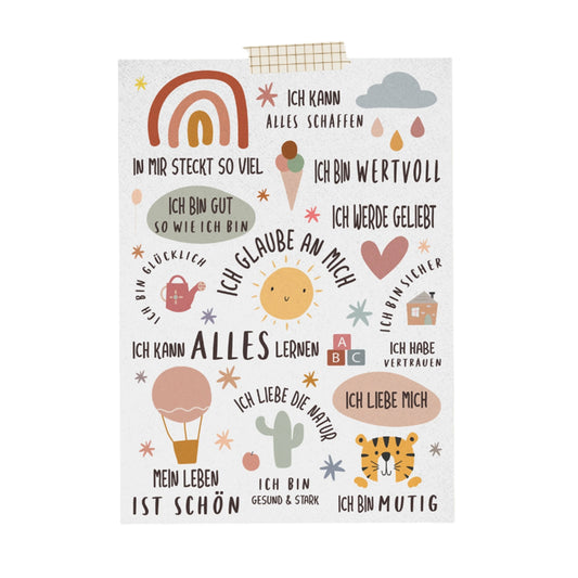 Modern Kids Art – Affirmationskarte "Regenbogen"