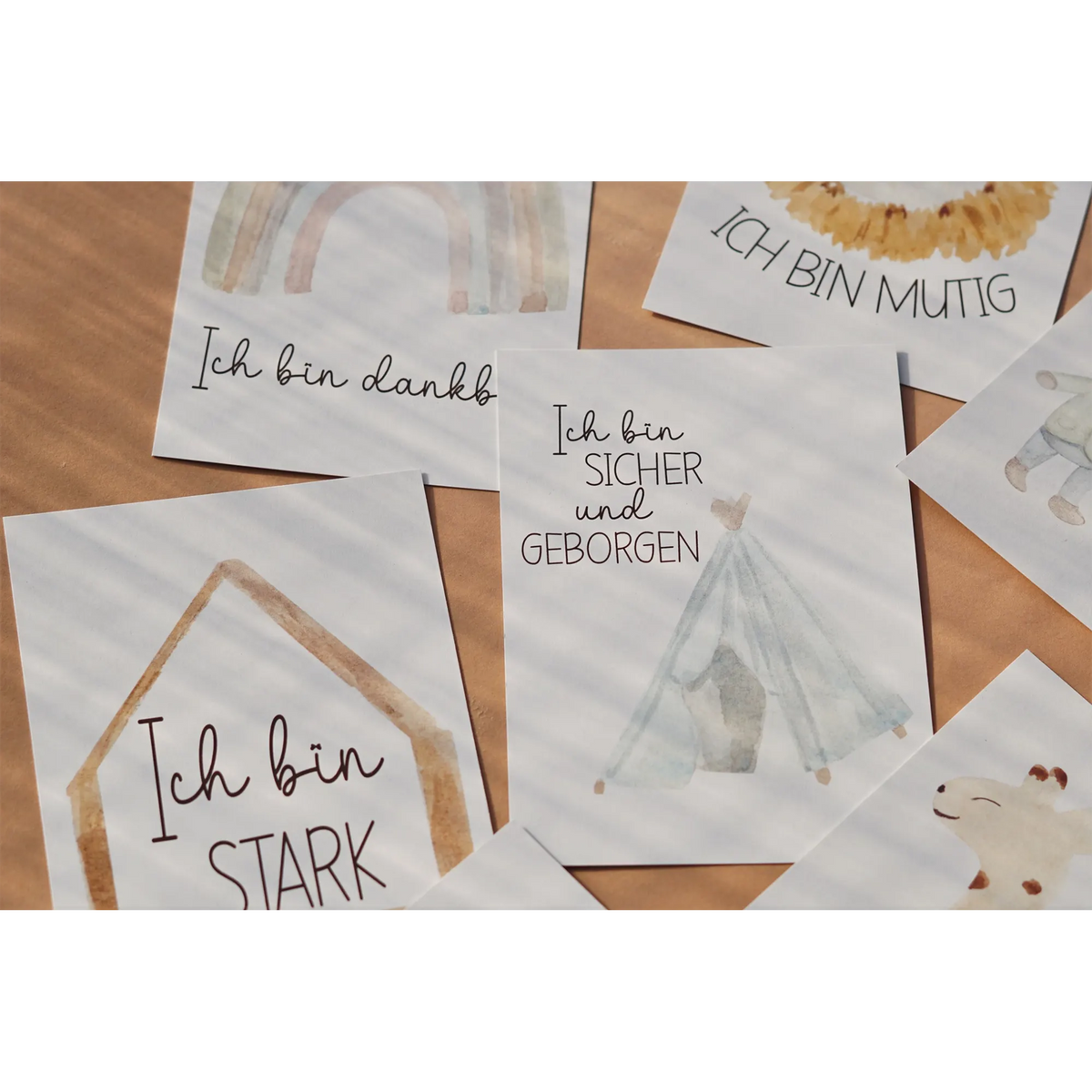 Modern Kids Art – Affirmationskarten Set „Aquarell“ für Kinder