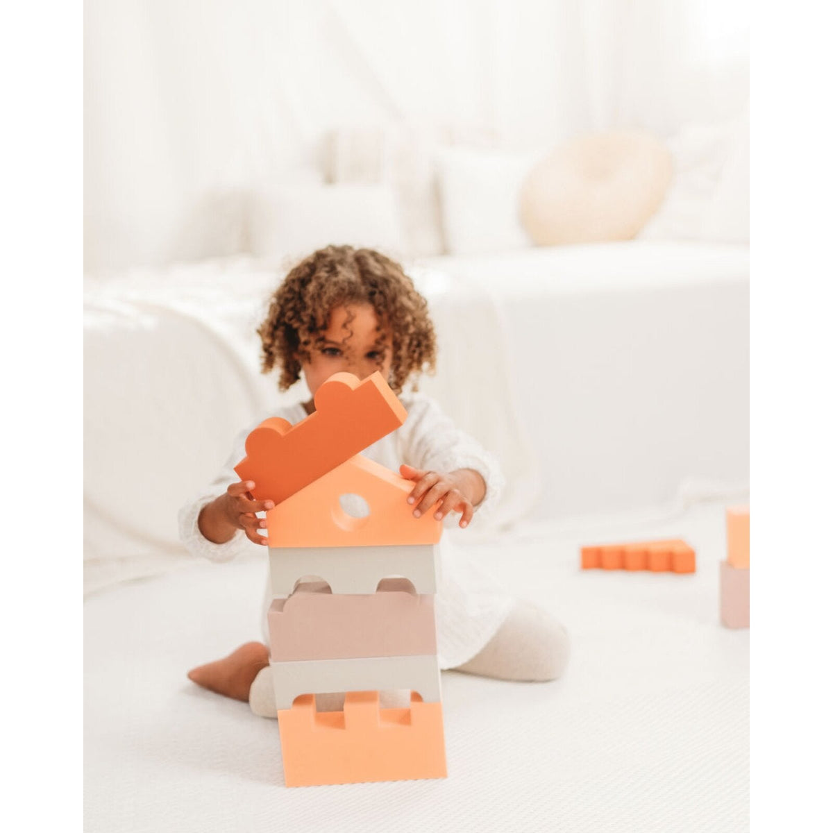 Moes - Spielsteine Puzzle Blocks "Earth" Peach 11-tlg.