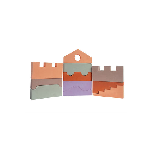 SPIELSTEINE PUZZLE BLOCKS EARTH PEACH, 11-tlg.