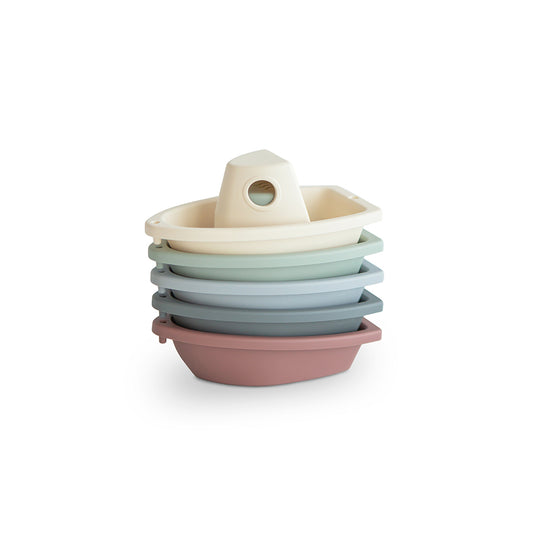 Mushie – Badespielzeug "Boats" 5er-Set, Boote für die Badewanne