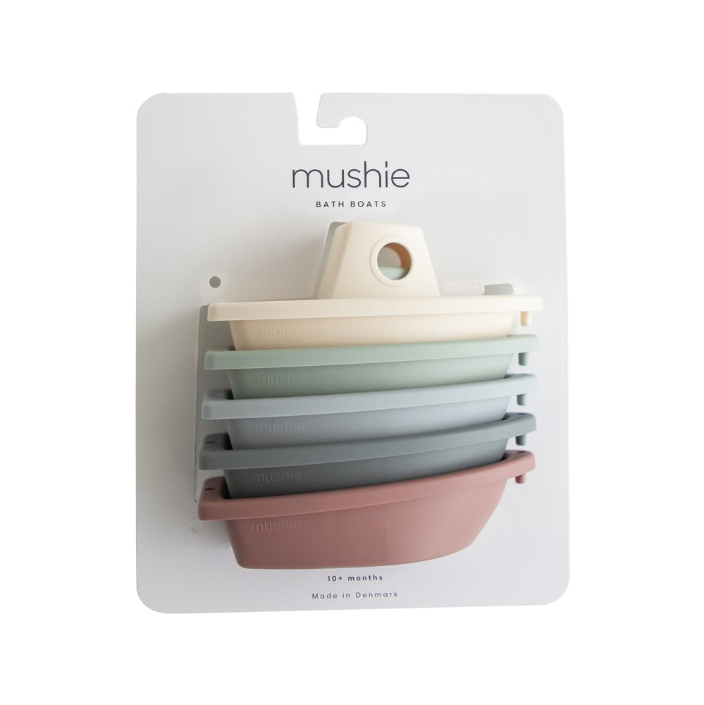 Mushie – Badespielzeug "Boats" 5er-Set, Boote für die Badewanne