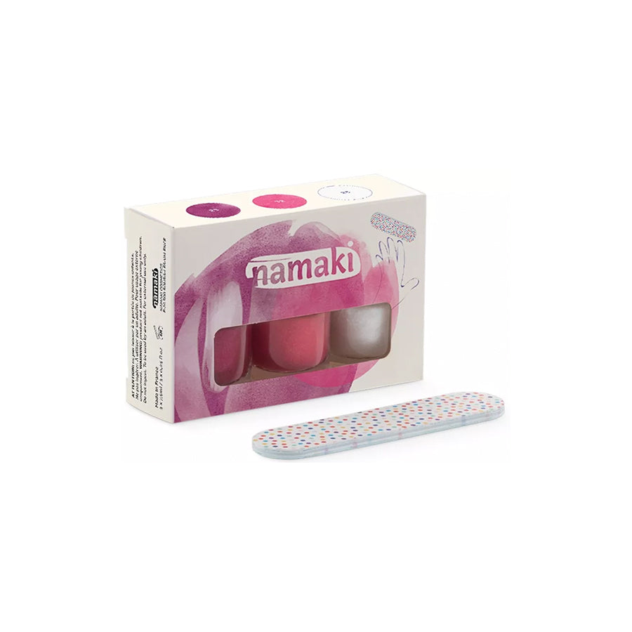 Namaki – Kinder Nagellacke 3er Set, vegan, wasserbasiert & abziehbar