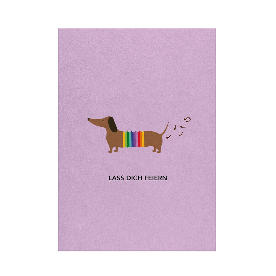 Naturbedacht – Postkarte "Dackel Musikant", nachhaltig & hochwertig