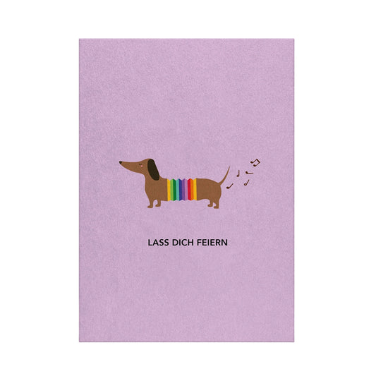 Naturbedacht – Postkarte "Dackel Musikant", nachhaltig & hochwertig