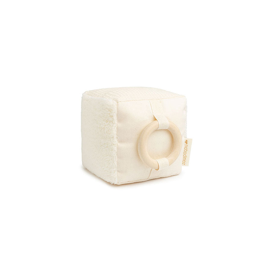 Nobodinoz – Aktivitätswürfel „Baby Sensory Cube“ aus Bio-Baumwolle