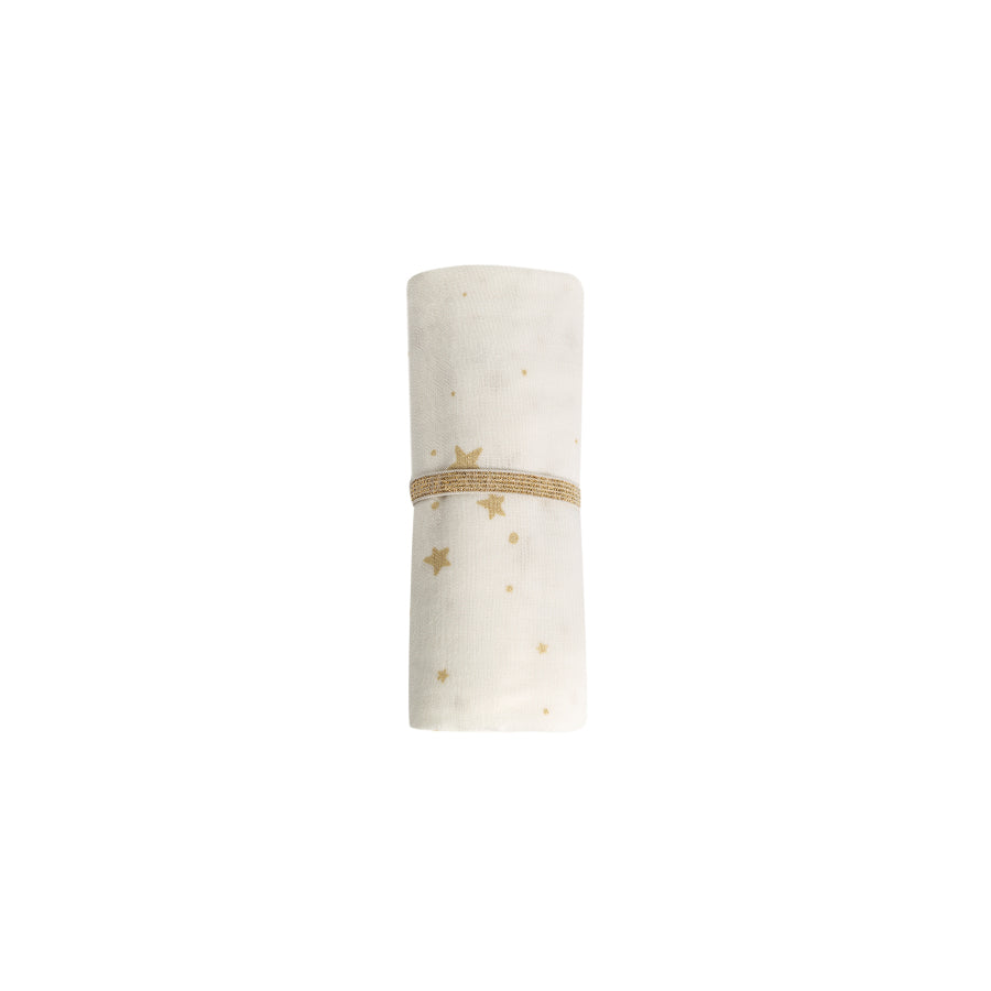 Nobodinoz – Mulltuch "Swaddle Gold Stella", 100x120 cm Bio-Baumwolle