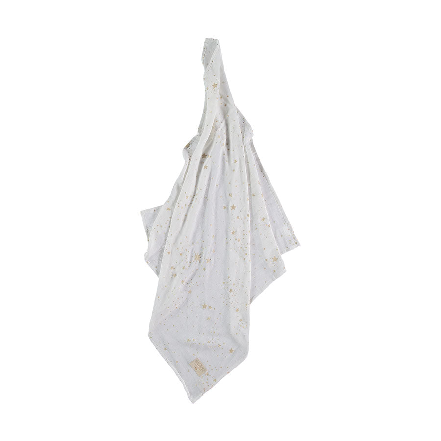 Nobodinoz – Mulltuch "Gold Stella" 70×70 cm aus Bio-Baumwolle