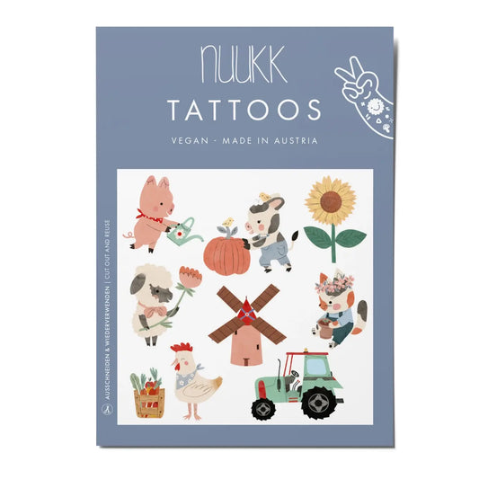 Nuukk – Kindertattoos „Bauernhof“, vegan & dermatologisch getestet