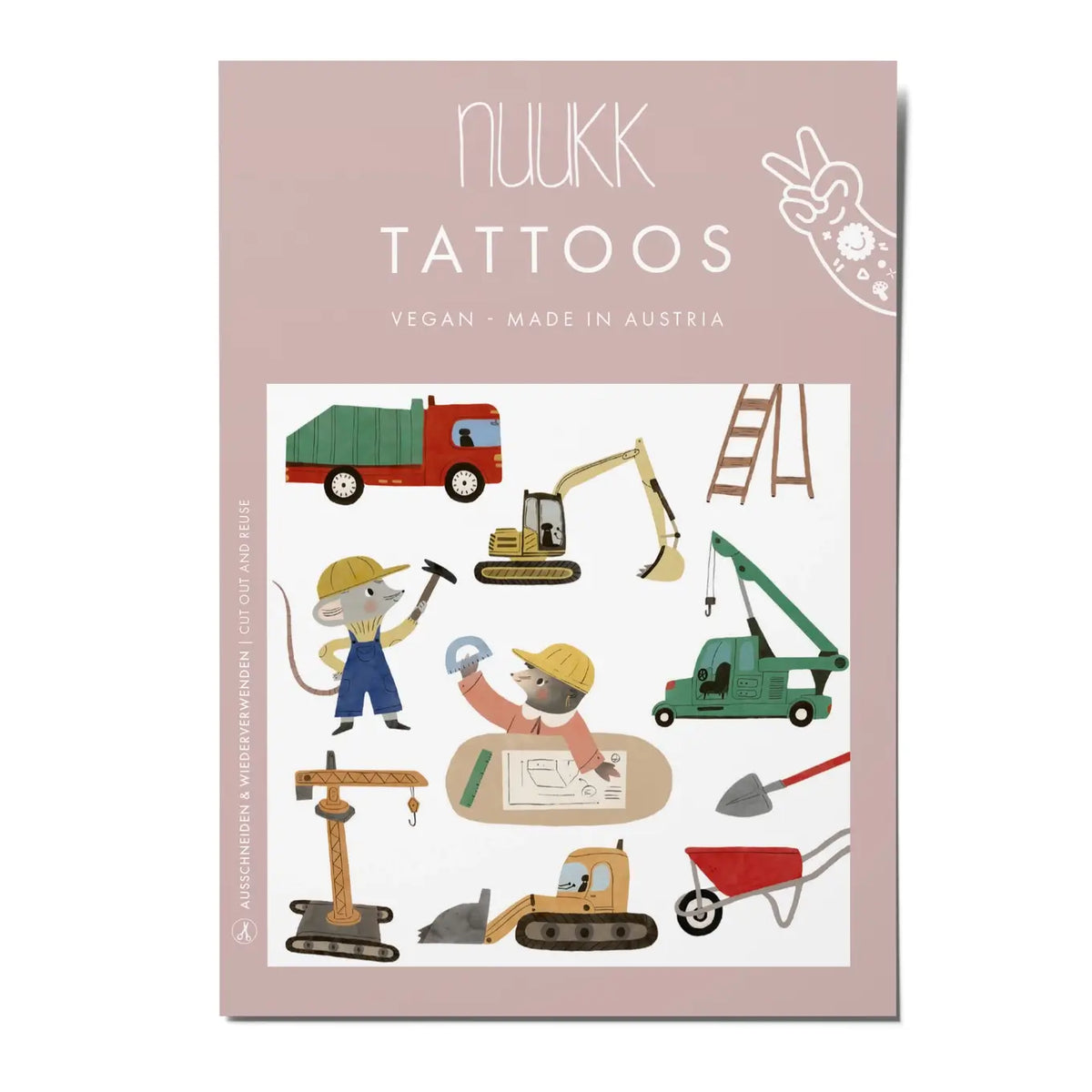 Nuukk – Kindertattoos „Baustelle“, vegan & dermatologisch getestet