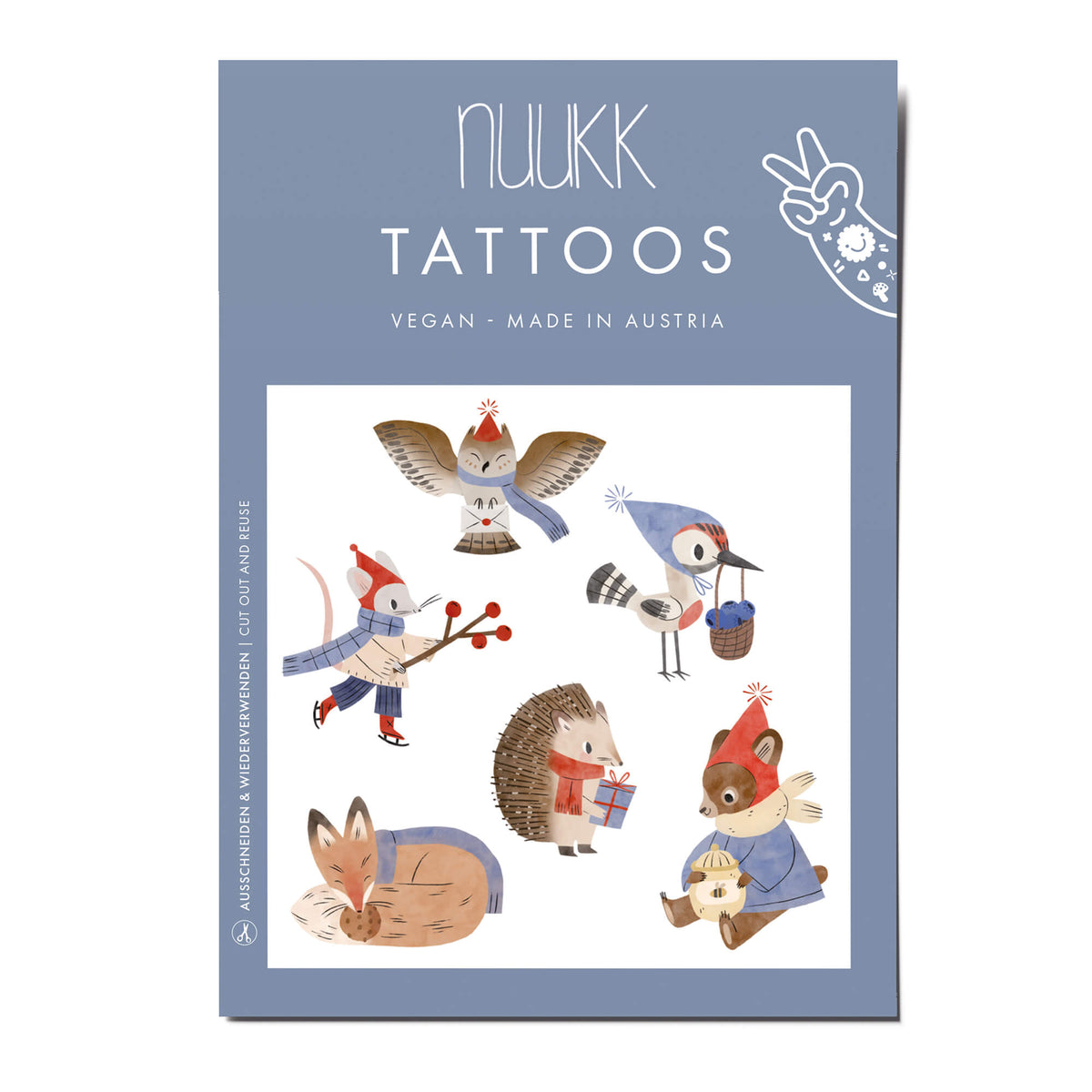 Nuukk – Kindertattoos „Waldtiere“, vegan & dermatologisch getestet