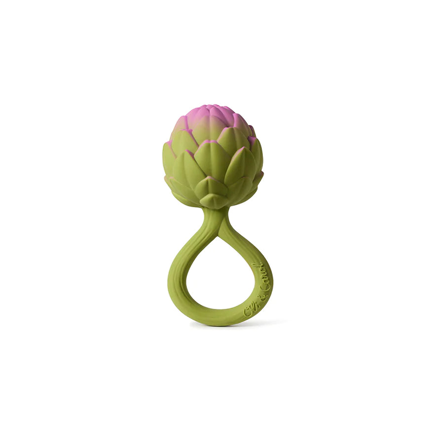 Oli & Carol - Beißring & Rassel "Artichoke" aus Naturkautschuk