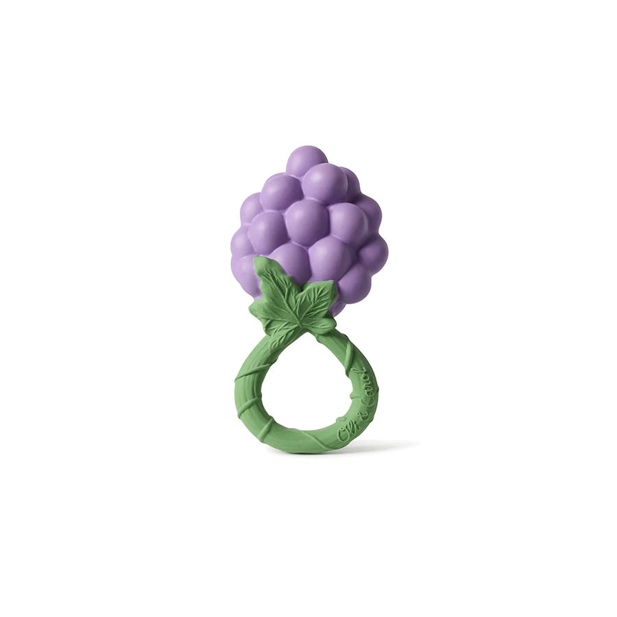 Oli & Carol - Beißring & Rassel "Grape" aus Naturkautschuk