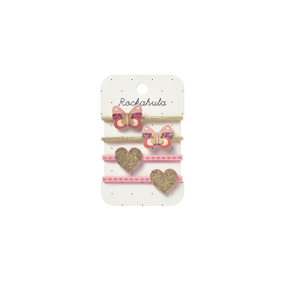 Rockahula - Haargummis "Patchwork Butterfly", 4er Set