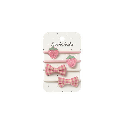 Rockahula - Haargummis "Strawberry Fields", 4er Set