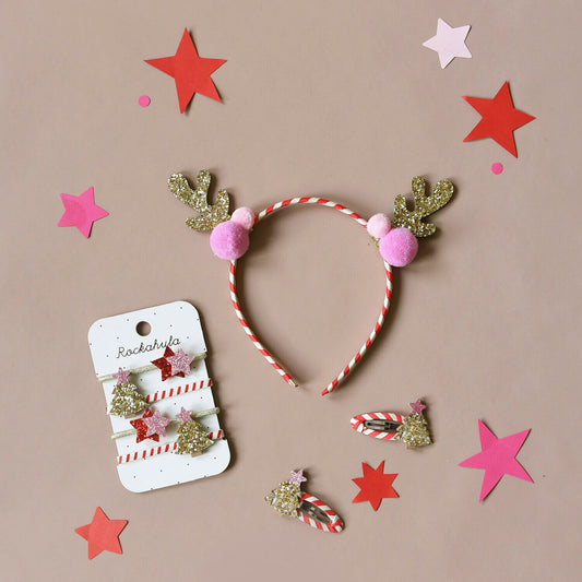 Rockahula - Haargummis "Stripy Christmas Tree", 4er Set
