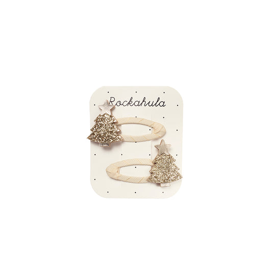 HAARSPANGEN GOLDEN CHRISTMAS TREE, 2er Set