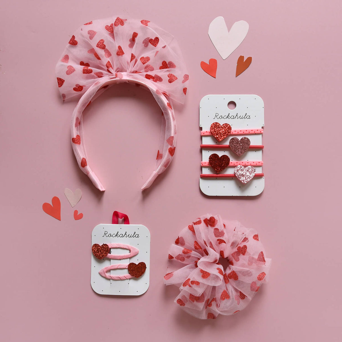 Rockahula - Haargummis "Love Hearts", 4er Set