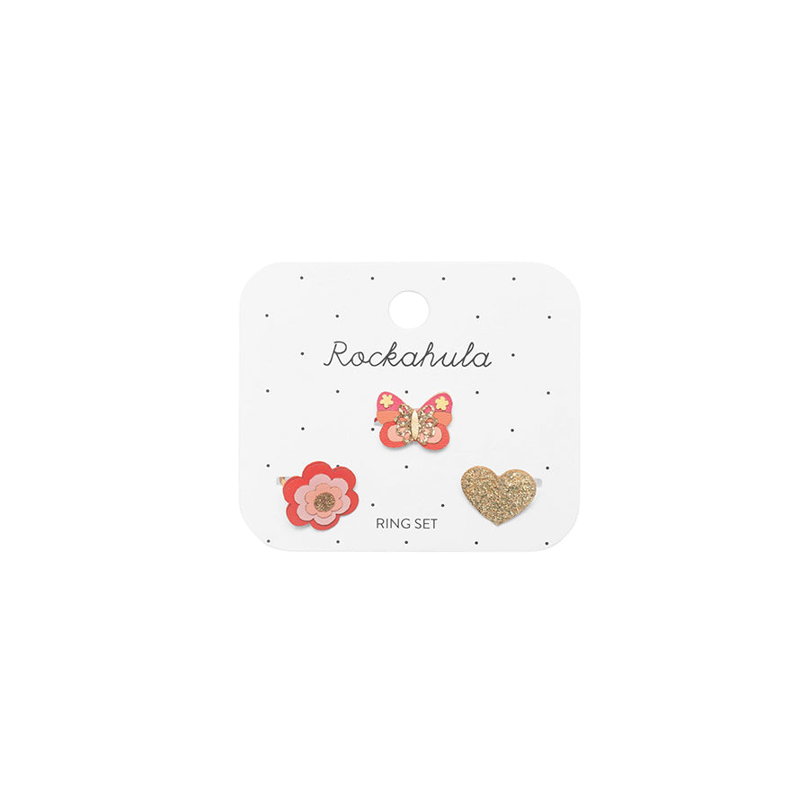 Rockahula - Ringe "Bella Butterfly", 3er Set