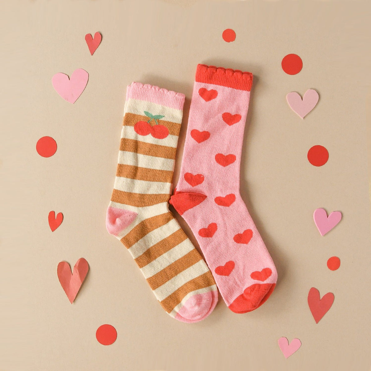 Rockahula - Socken für Kinder "Stripy Cherry", 2er Pack, Bio-Baumwolle