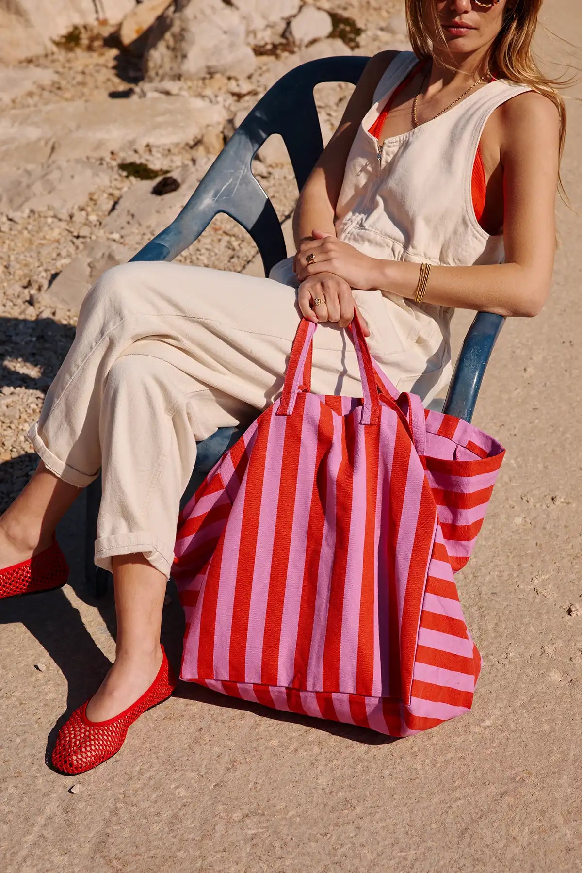 Rose in April - Tasche / Strandtasche / Shopper "Stripes Orchid"