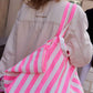 Rose in April - Tasche / Strandtasche / Shopper "Stripes Neon Pink"