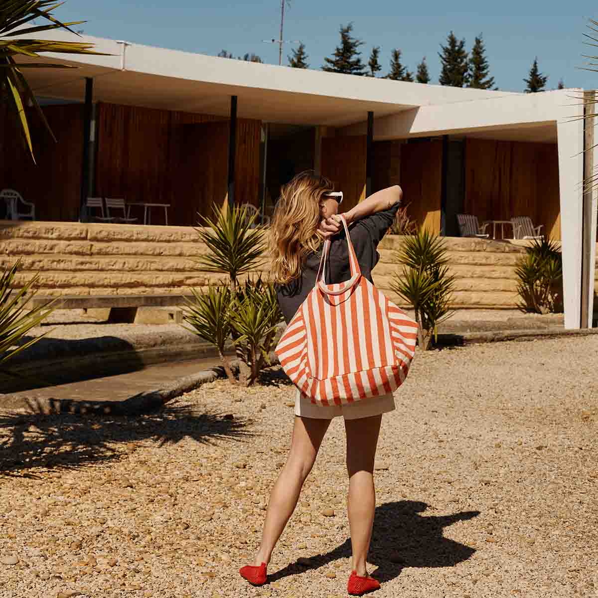Rose in April - Tasche / Strandtasche / Shopper "Stripes Tomato"