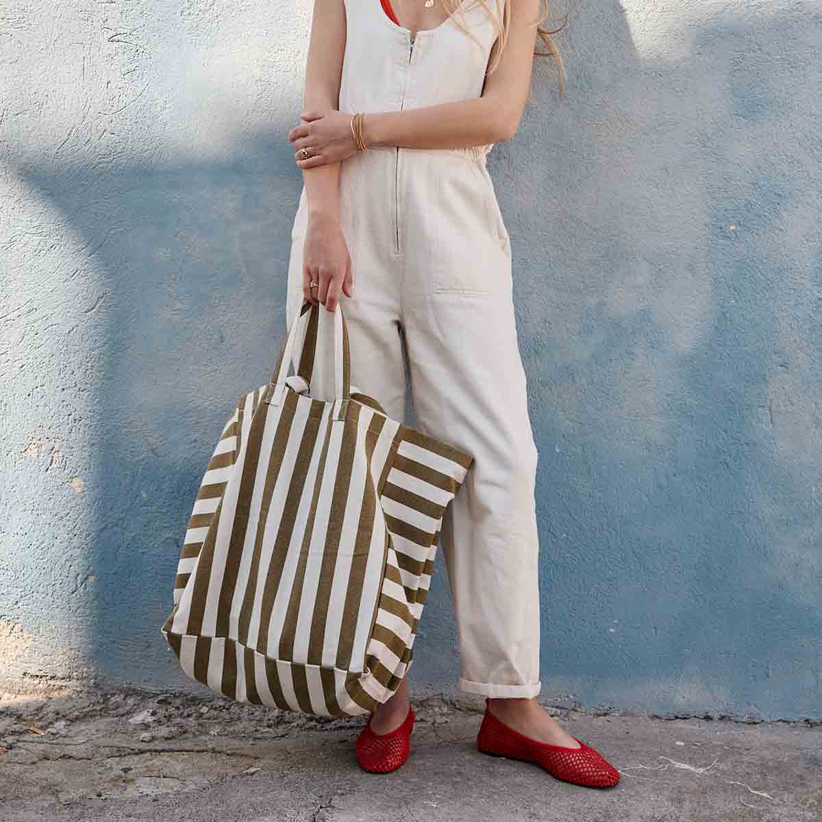Rose in April - Tasche / Strandtasche / Shopper "Stripes Olive"