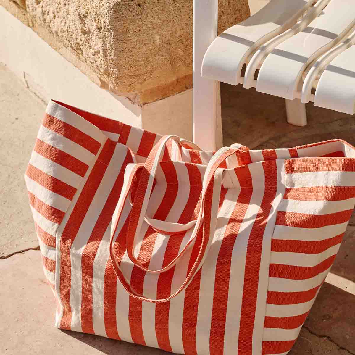 Rose in April - Tasche / Strandtasche / Shopper "Stripes Tomato"