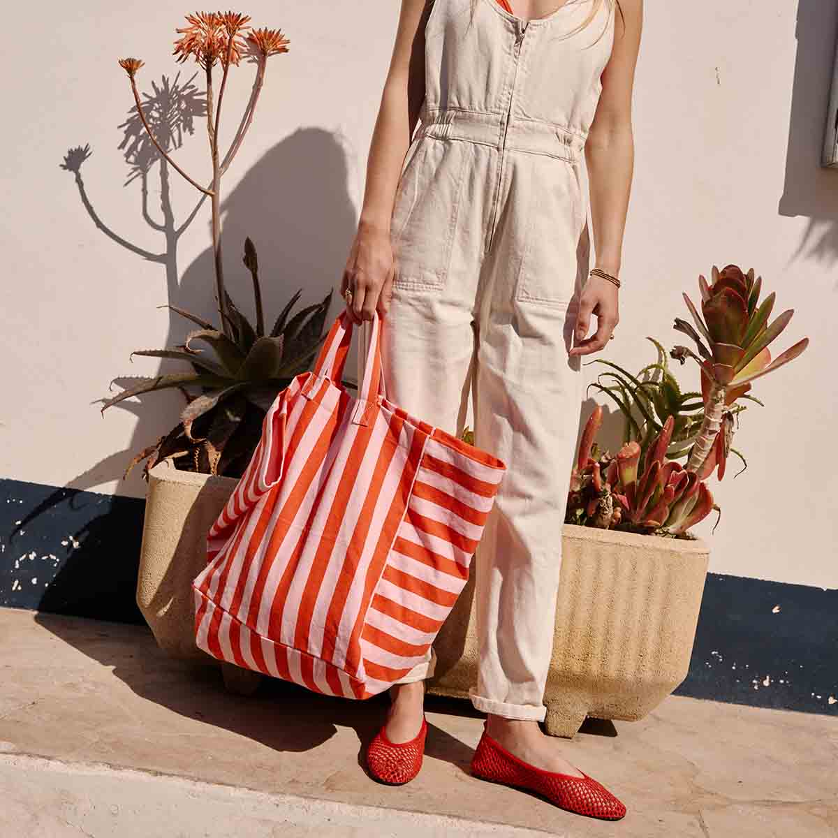 Rose in April - Tasche / Strandtasche / Shopper "Tomato / Candy Pink"