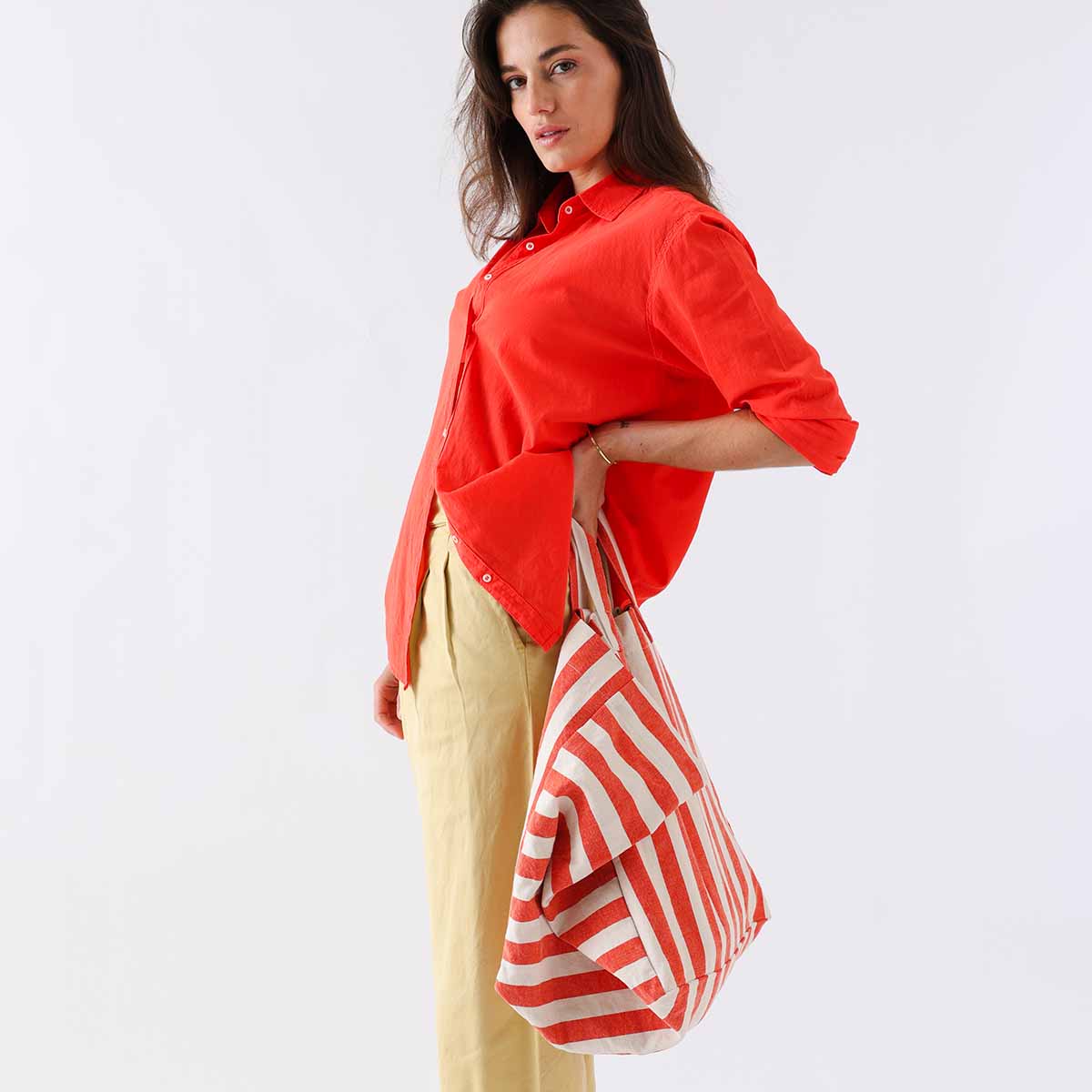 Rose in April - Tasche / Strandtasche / Shopper "Stripes Tomato"