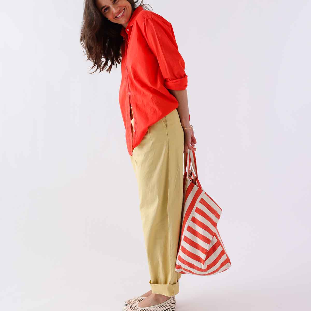 Rose in April - Tasche / Strandtasche / Shopper "Stripes Tomato"